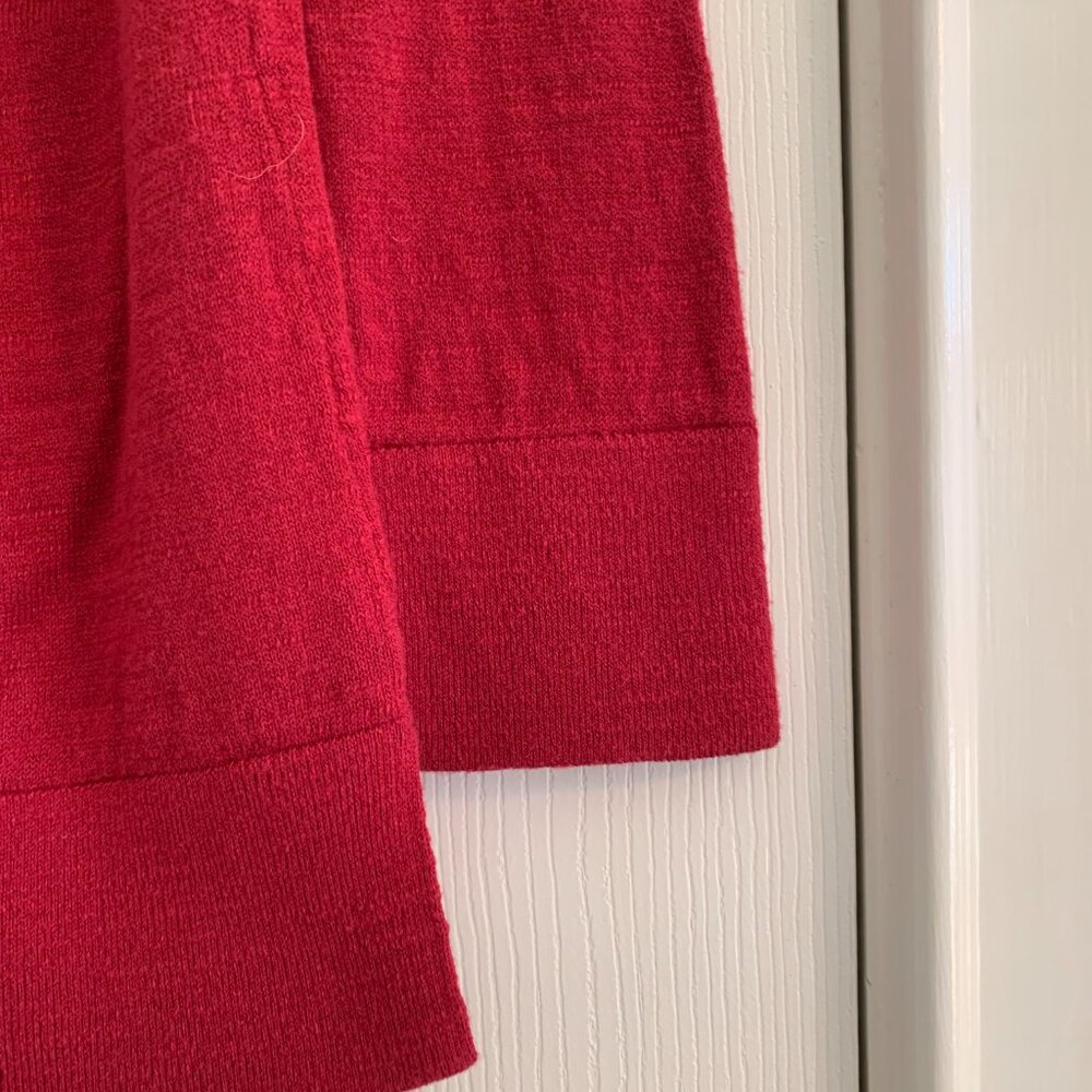 Ann Taylor Factory Cranberry Red Button Down Cardigan Medium - Picture 5 of 9